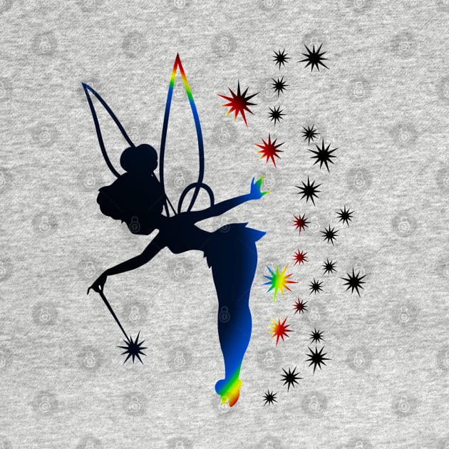 Rainbow Tinkerbell Sillhouette by ijsw